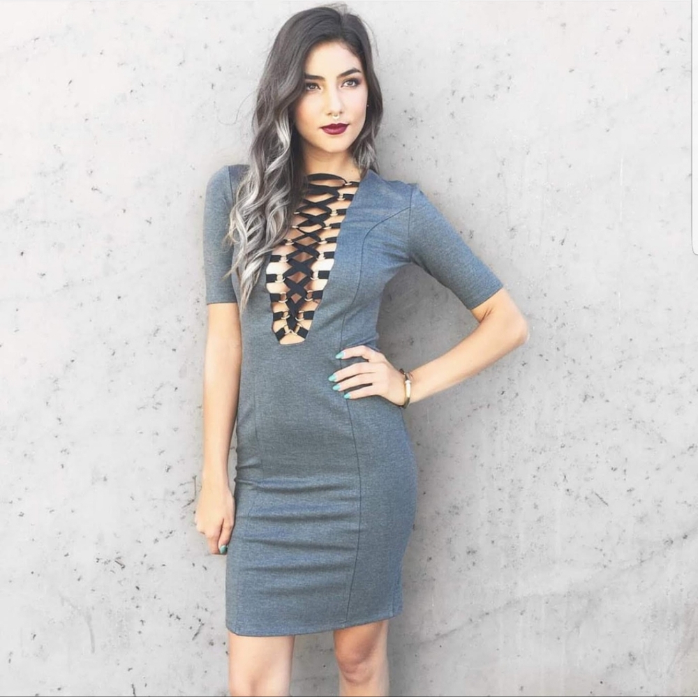 Grey Midi Dress